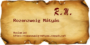 Rozenzweig Mátyás névjegykártya